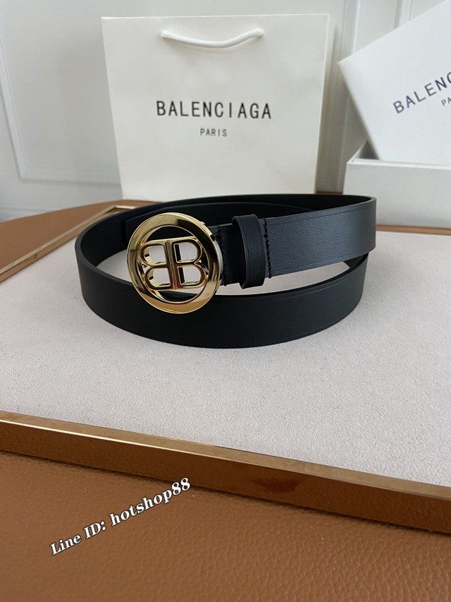 Balenciaga女士皮帶 巴黎世家雙面用牛皮腰帶  jjp1255